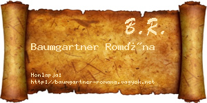Baumgartner Romána névjegykártya
